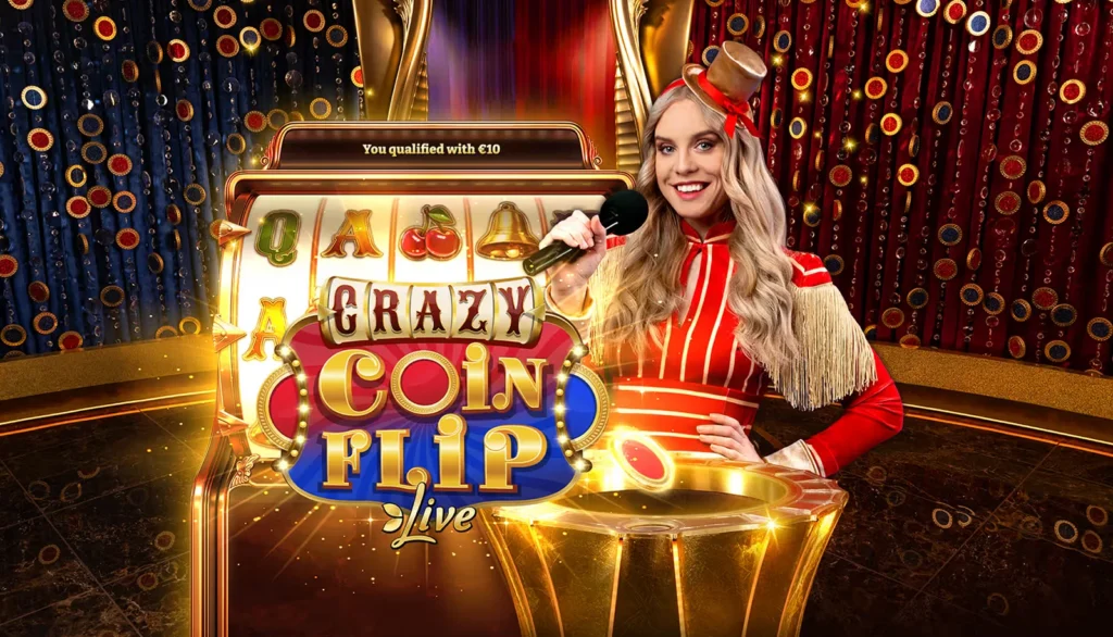 Coin Flip Bonus Round Coin Flip bonus round showing the two coloured coin faces